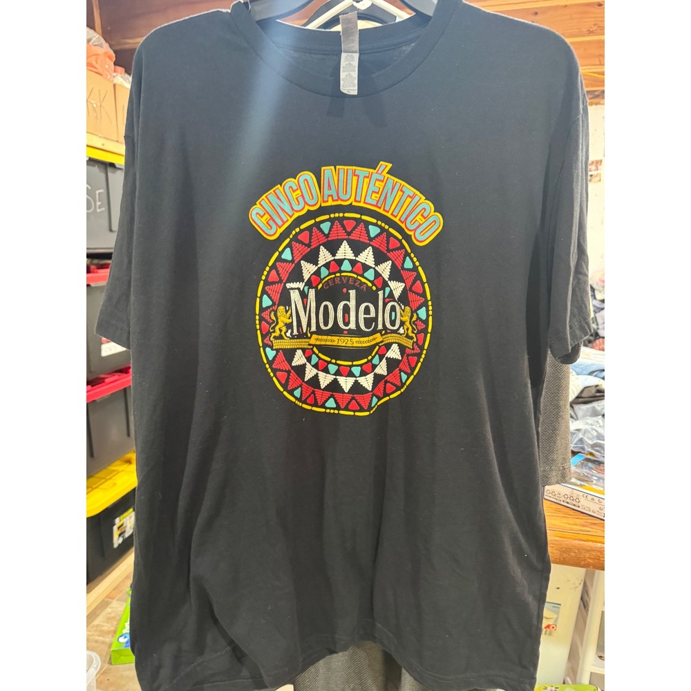 Modelo Cinco Autentico Black Graphic T-Shirt Mens XL Oaxaca Huge Margarita Tee